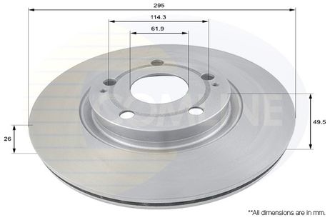 фото Comline ADC01134V Диск тормозной | перед | Comline ADC01134V Диск тормозной | перед |