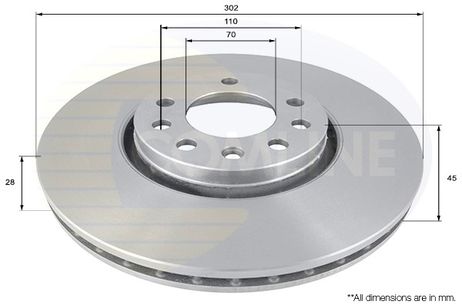 фото Comline ADC1115V Диск тормозной | перед | Comline ADC1115V Диск тормозной | перед |