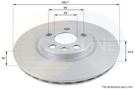 фото Comline ADC1522V Диск тормозной | перед | Comline ADC1522V Диск тормозной | перед |