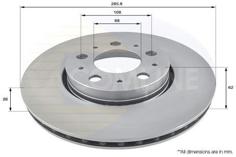 фото Comline ADC1907V Диск тормозной | перед | Comline ADC1907V Диск тормозной | перед |