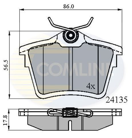 фото Comline CBP01252 Колодки тормозные дисковые | зад прав/лев | Comline CBP01252 Колодки тормозные дисковые | зад прав/лев |