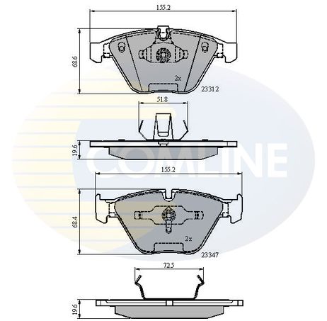 фото Comline CBP02033 Колодки тормозные дисковые | перед | Comline CBP02033 Колодки тормозные дисковые | перед |