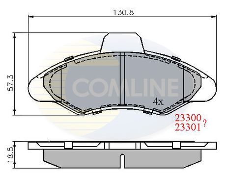 фото Comline CBP0393 Колодки тормозные дисковые | перед прав/лев | Comline CBP0393 Колодки тормозные дисковые | перед прав/лев |