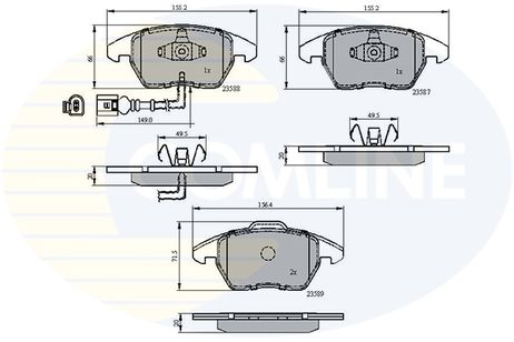 фото Comline CBP11224 Колодки тормозные дисковые | перед прав/лев | Comline CBP11224 Колодки тормозные дисковые | перед прав/лев |