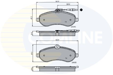 фото Comline CBP11621 Колодки тормозные дисковые | перед | Comline CBP11621 Колодки тормозные дисковые | перед |