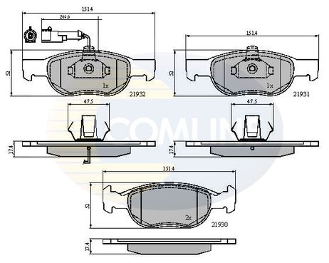 фото Comline CBP1479 Колодки тормозные дисковые | перед | Comline CBP1479 Колодки тормозные дисковые | перед |