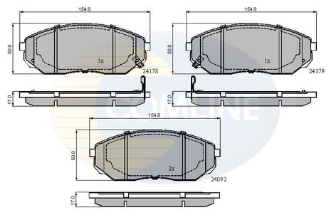 фото Comline CBP31178 Колодки тормозные дисковые | перед прав/лев | Comline CBP31178 Колодки тормозные дисковые | перед прав/лев |