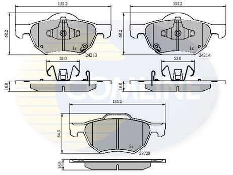 фото Comline CBP31195 Колодки тормозные дисковые | перед прав/лев | Comline CBP31195 Колодки тормозные дисковые | перед прав/лев |