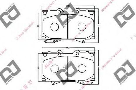 DJ PARTS BP1004 Колодки тормозные дисковые | перед |
