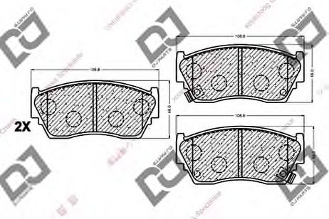 фото DJ PARTS BP1014 Комплект тормозных колодок, дисковый тормоз | перед | DJ PARTS BP1014 Комплект тормозных колодок, дисковый тормоз | перед |