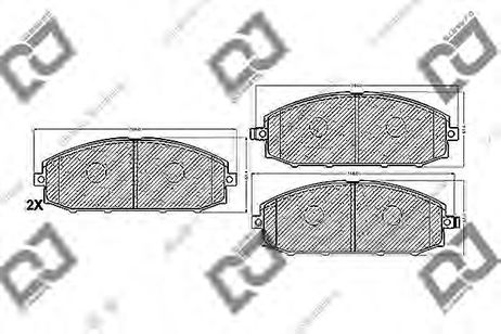фото DJ PARTS BP1033 Комплект тормозных колодок, дисковый тормоз | перед | DJ PARTS BP1033 Комплект тормозных колодок, дисковый тормоз | перед |