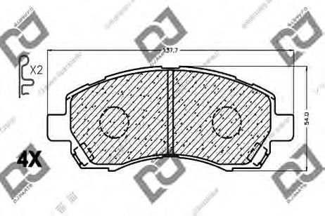 фото DJ PARTS BP1035 Комплект тормозных колодок, дисковый тормоз | перед | DJ PARTS BP1035 Комплект тормозных колодок, дисковый тормоз | перед |