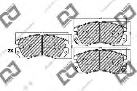 фото DJ PARTS BP1061 Комплект тормозных колодок, дисковый тормоз | перед | DJ PARTS BP1061 Комплект тормозных колодок, дисковый тормоз | перед |