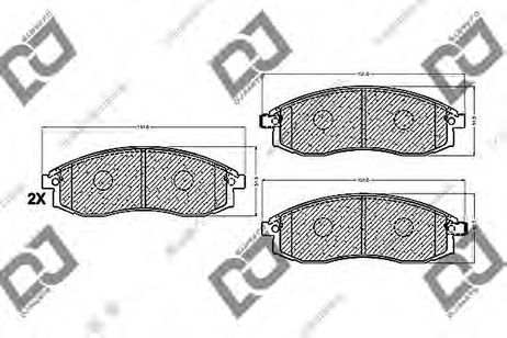 фото DJ PARTS BP1076 Комплект тормозных колодок, дисковый тормоз | перед | DJ PARTS BP1076 Комплект тормозных колодок, дисковый тормоз | перед |
