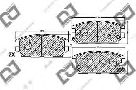 DJ PARTS BP1152 Комплект тормозных колодок, дисковый тормоз | зад |