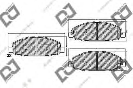 фото DJ PARTS BP1163 Комплект тормозных колодок, дисковый тормоз DJ PARTS BP1163 Комплект тормозных колодок, дисковый тормоз