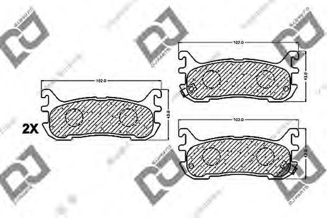 фото DJ PARTS BP1262 Комплект тормозных колодок, дисковый тормоз | зад | DJ PARTS BP1262 Комплект тормозных колодок, дисковый тормоз | зад |
