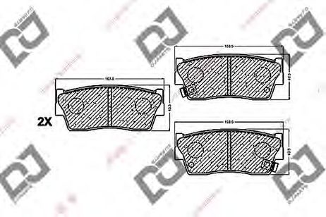 фото DJ PARTS BP1293 Комплект тормозных колодок, дисковый тормоз | перед | DJ PARTS BP1293 Комплект тормозных колодок, дисковый тормоз | перед |