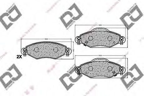 фото DJ PARTS BP1350 Комплект тормозных колодок, дисковый тормоз | перед | DJ PARTS BP1350 Комплект тормозных колодок, дисковый тормоз | перед |