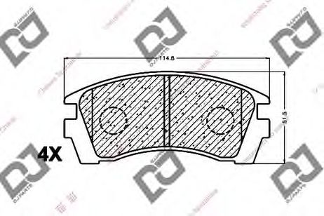 фото DJ PARTS BP1488 Комплект тормозных колодок, дисковый тормоз | перед | DJ PARTS BP1488 Комплект тормозных колодок, дисковый тормоз | перед |
