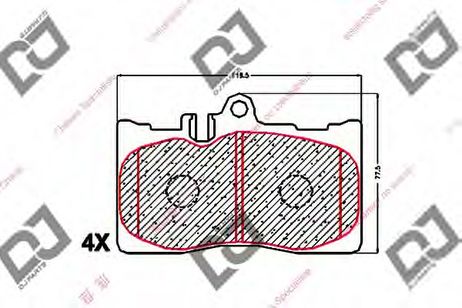 фото DJ PARTS BP1601 Комплект тормозных колодок, дисковый тормоз | перед | DJ PARTS BP1601 Комплект тормозных колодок, дисковый тормоз | перед |