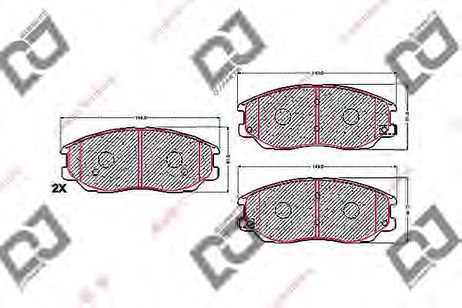 фото DJ PARTS BP1620 Комплект тормозных колодок, дисковый тормоз | перед | DJ PARTS BP1620 Комплект тормозных колодок, дисковый тормоз | перед |