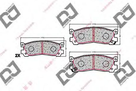 DJ PARTS BP1664 Комплект тормозных колодок, дисковый тормоз | зад |