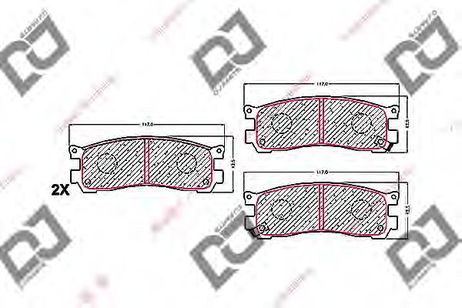 фото DJ PARTS BP1671 Комплект тормозных колодок, дисковый тормоз | зад | DJ PARTS BP1671 Комплект тормозных колодок, дисковый тормоз | зад |