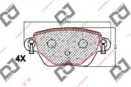 фото DJ PARTS BP1701 Комплект тормозных колодок, дисковый тормоз | зад | DJ PARTS BP1701 Комплект тормозных колодок, дисковый тормоз | зад |