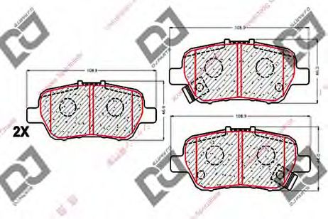 DJ PARTS BP1757 Комплект тормозных колодок, дисковый тормоз | зад |
