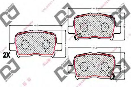 DJ PARTS BP1765 Колодки тормозные дисковые | зад |