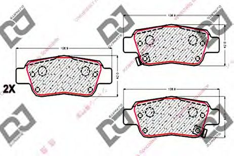 фото DJ PARTS BP1770 Комплект тормозных колодок, дисковый тормоз | зад | DJ PARTS BP1770 Комплект тормозных колодок, дисковый тормоз | зад |