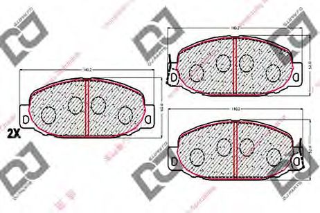 фото DJ PARTS BP1791 Комплект тормозных колодок, дисковый тормоз | перед | DJ PARTS BP1791 Комплект тормозных колодок, дисковый тормоз | перед |