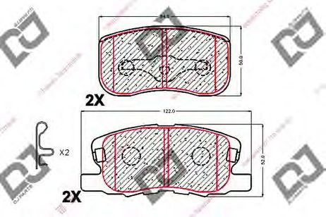 фото DJ PARTS BP1811 Комплект тормозных колодок, дисковый тормоз | перед | DJ PARTS BP1811 Комплект тормозных колодок, дисковый тормоз | перед |