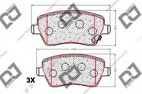 фото DJ PARTS BP1857 Колодки тормозные дисковые | перед | DJ PARTS BP1857 Колодки тормозные дисковые | перед |