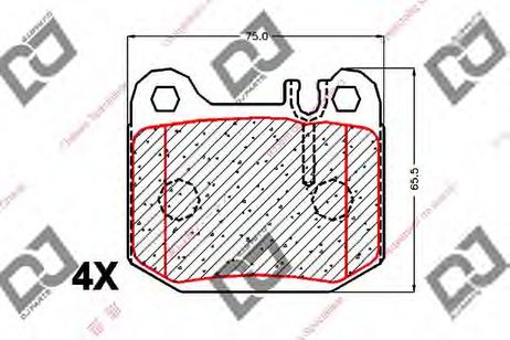 фото DJ PARTS BP1874 Колодки тормозные дисковые | зад | DJ PARTS BP1874 Колодки тормозные дисковые | зад |