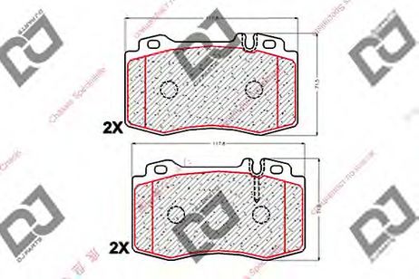 DJ PARTS BP1875 Колодки тормозные дисковые | перед |