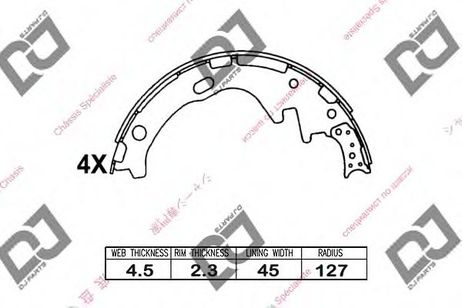 DJ PARTS BS1037 Колодки тормозные барабанные | зад |