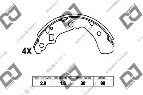 DJ PARTS BS1071 Комплект тормозных колодок | зад |