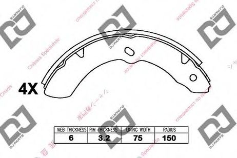 фото DJ PARTS BS1317 Комплект тормозных колодок DJ PARTS BS1317 Комплект тормозных колодок