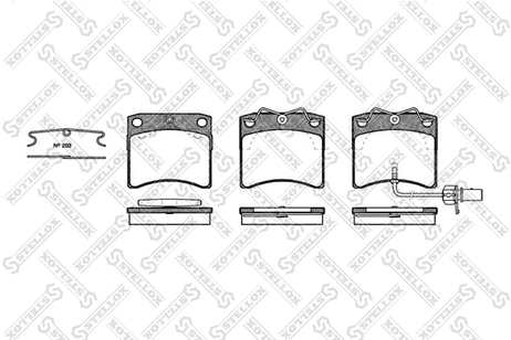фото Stellox 396 011-SX Колодки дисковые п VW T4 2.4D/2.5TDi 99> | перед | Stellox 396 011-SX Колодки дисковые п VW T4 2.4D/2.5TDi 99> | перед |