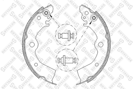 фото Stellox 404 100-SX Колодки барабанные Nissan Almera 95-99 | зад | Stellox 404 100-SX Колодки барабанные Nissan Almera 95-99 | зад |