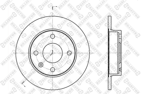 фото Stellox 6020-2526-SX Диск торм.пер Ford Fiesta/Orion 1.8d 89> | перед | Stellox 6020-2526-SX Диск торм.пер Ford Fiesta/Orion 1.8d 89> | перед |