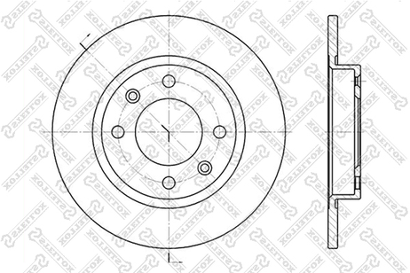 фото Stellox 6020-3716-SX Диск торм. зад. Peugeot 405 1.9-1.8td 87 Stellox 6020-3716-SX Диск торм. зад. Peugeot 405 1.9-1.8td 87