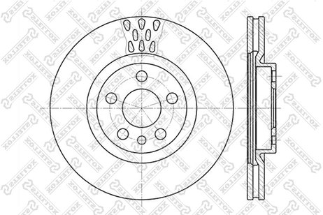 фото Stellox 6020-9942V-SX Диск торм. пер. Fiat Ulysse, Peugeot 806 | перед | Stellox 6020-9942V-SX Диск торм. пер. Fiat Ulysse, Peugeot 806 | перед |