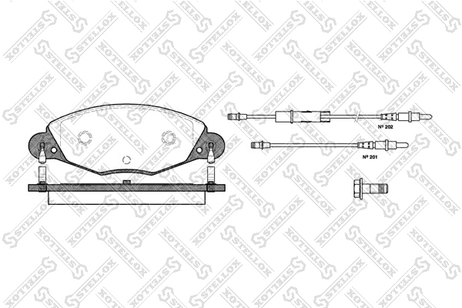 фото Stellox 838 004B-SX Колодки диск. п. с антискрип.пл. Citroen | перед | Stellox 838 004B-SX Колодки диск. п. с антискрип.пл. Citroen | перед |