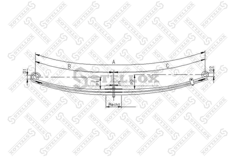 фото Stellox 84-55617-SX Рессора перед. 2/23х80 825+825 S16 MAN Stellox 84-55617-SX Рессора перед. 2/23х80 825+825 S16 MAN