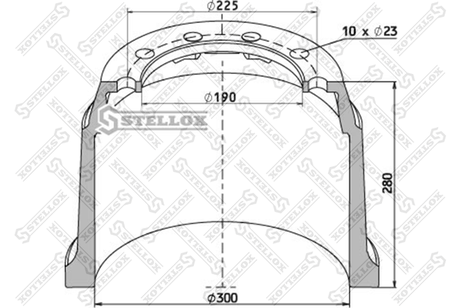 фото Stellox 85-00004-SX Торм.барабан 300x200/210 h=280 d=190/225 Stellox 85-00004-SX Торм.барабан 300x200/210 h=280 d=190/225