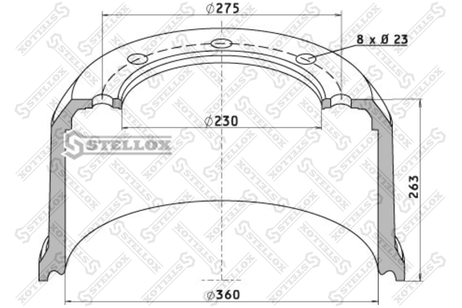 фото Stellox 85-00008-SX Торм.барабан 360x200/220 h=263 d=230/275 HCV Stellox 85-00008-SX Торм.барабан 360x200/220 h=263 d=230/275 HCV