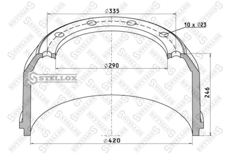 фото Stellox 85-00040-SX Тормозной барабан Stellox 85-00040-SX Тормозной барабан